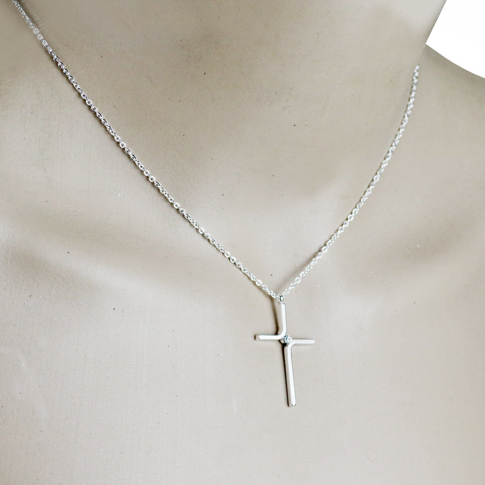 Cross Pendant New Simple Titanium Steel Plating Necklace