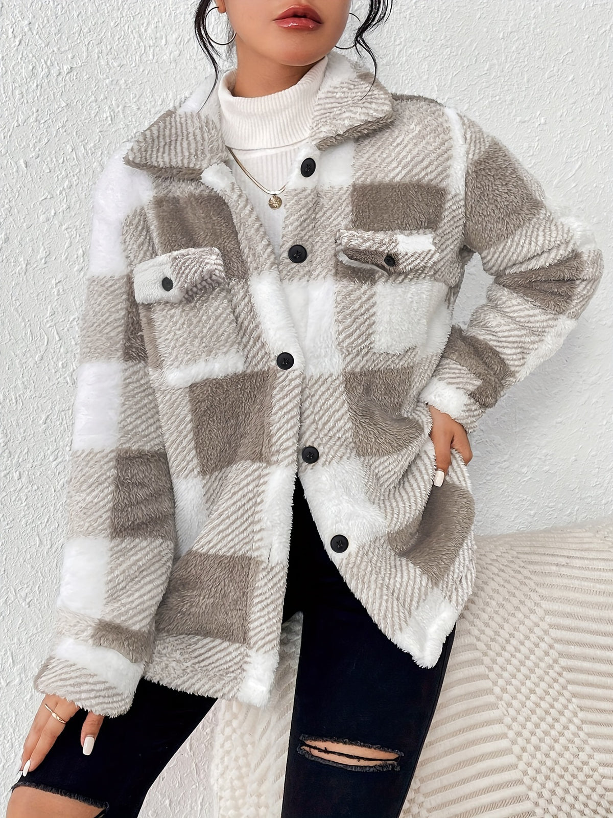 16th Avenue High Elastic Plush Fall Winter Jacket - Women's Fashion - Women's Clothing - Jackets & Coats - Down Coats