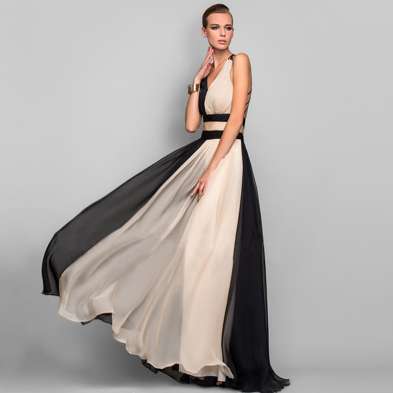 European and American fashion V-neck backless dress - 16th Avenue