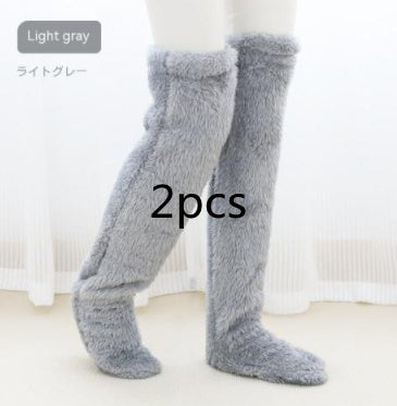 Over Knee High Fuzzy Long Fall Winter Indoor Socks