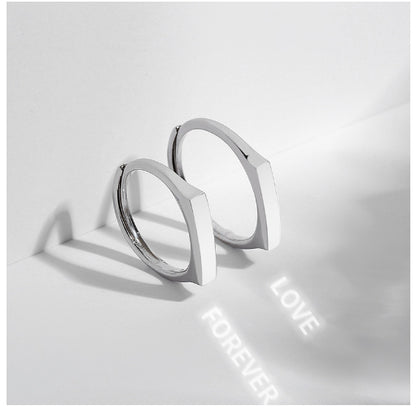 S925 Sterling Silver Rings By Light Reflect Show with Love Pattern Surface - 16th Avenue