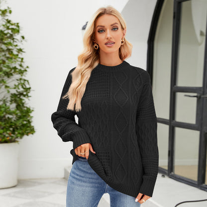 Women's Casual Round-neck Pullover Sweater Fall Winter Sweater