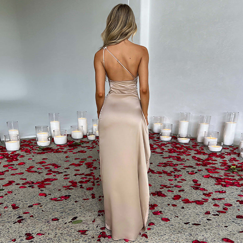 16th Avenue Women's One-shoulder Backless Slit Summer Dress - Women's Clothing