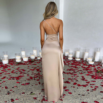 16th Avenue Women's One-shoulder Backless Slit Summer Dress - Women's Clothing