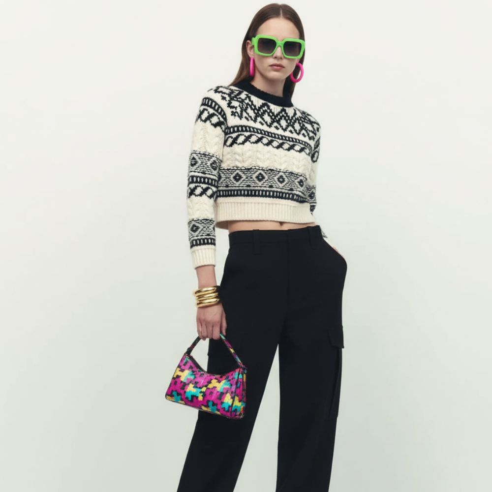 BYMANYC ® New York Jacquard Cropped Sweater, Tribeca | Women - BYMANYC ® New York - Women's Fashion - Women's Clothing - Jumpsuits