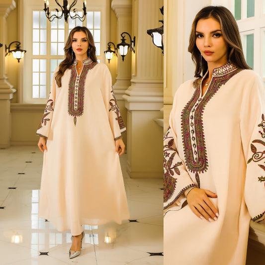 Fashion Muslim Rope Embroidered Robe