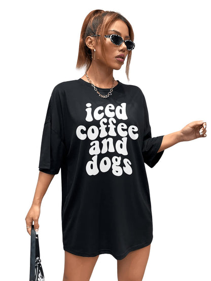 Women's Round Collar Designs Oversized T-shirt - 16th Avenue