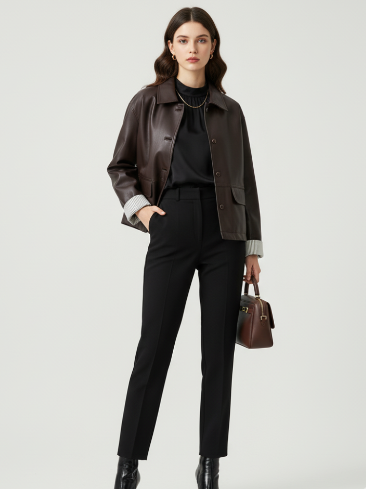 BYMANYC ® New York Retro PU Leather Jacket for Women, Brooklyn Heights, BYMANYC New York. - Women's Fashion - Women's Clothing - Jackets & Coats - Jackets