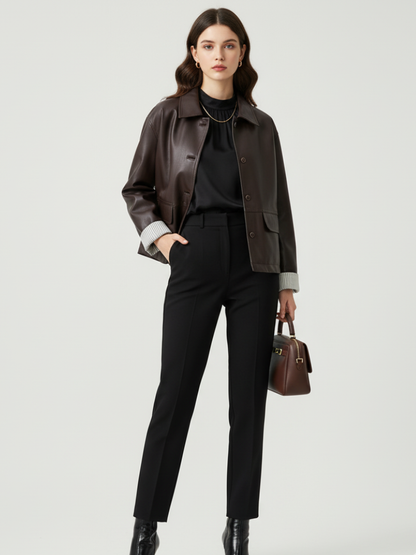 BYMANYC ® New York Retro PU Leather Jacket for Women, Brooklyn Heights, BYMANYC New York. - Women's Fashion - Women's Clothing - Jackets & Coats - Jackets