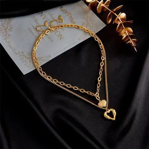 Titanium Steel Angel Wings Love Necklace With Irregular Folds - 16th Avenue
