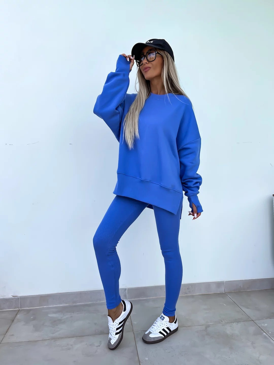 Casual Loose Long Sleeve Crew Neck Sweater Suit