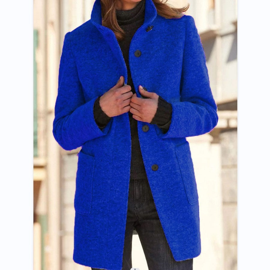 Women's Stand Collar Woolen Fall Winter Coat