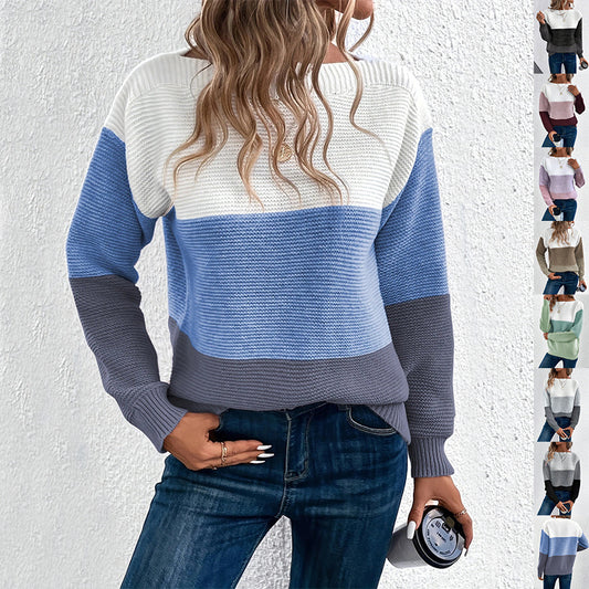Pullover Knitted Sweater Round Neck - 16th Avenue