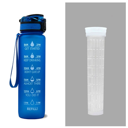 Sports Fitness 1L Tritan Water Bottle With Motivational Time Marker - 16th Avenue