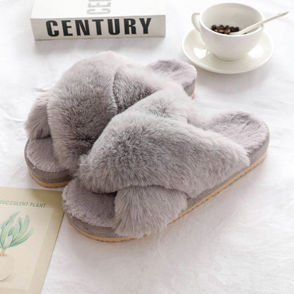 Fashion Autumn Winter Indoor Platform Thermal Cotton Slippers