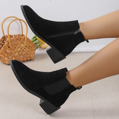 Women's Fashion Chelsea Ankle Boots With Side Zipper - 16th Avenue