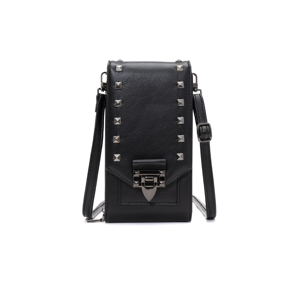 Rivet Design Shoulder Mobile Phone Crossbody Bag