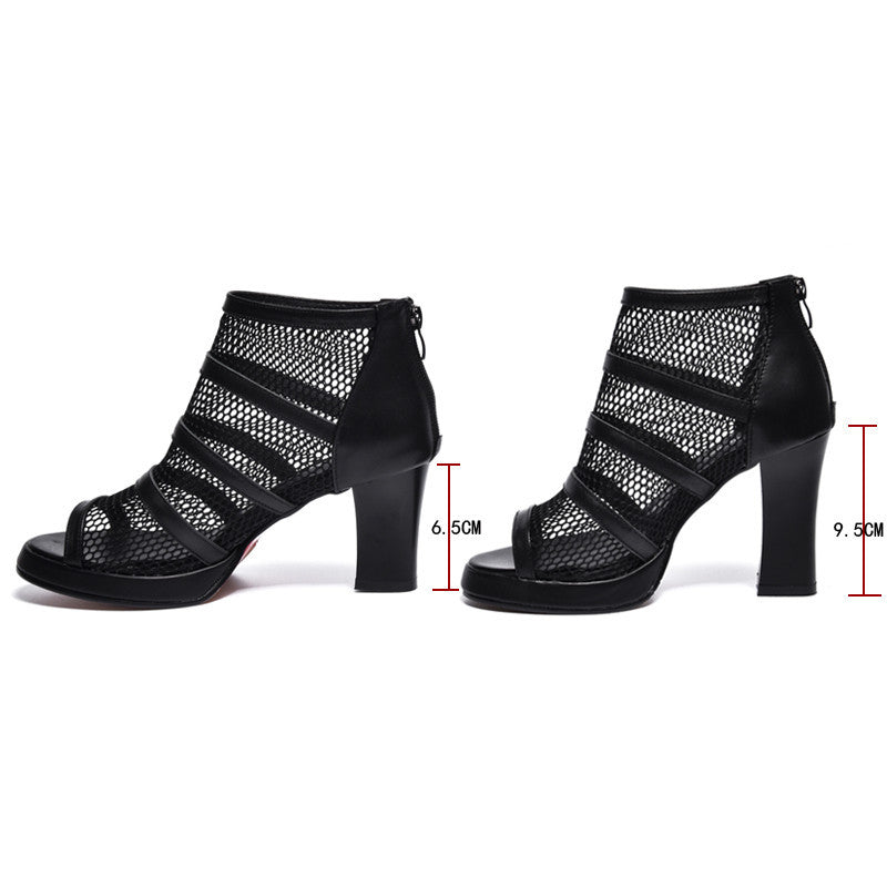 Women's High Heels Mesh Shoes With Thick Heels