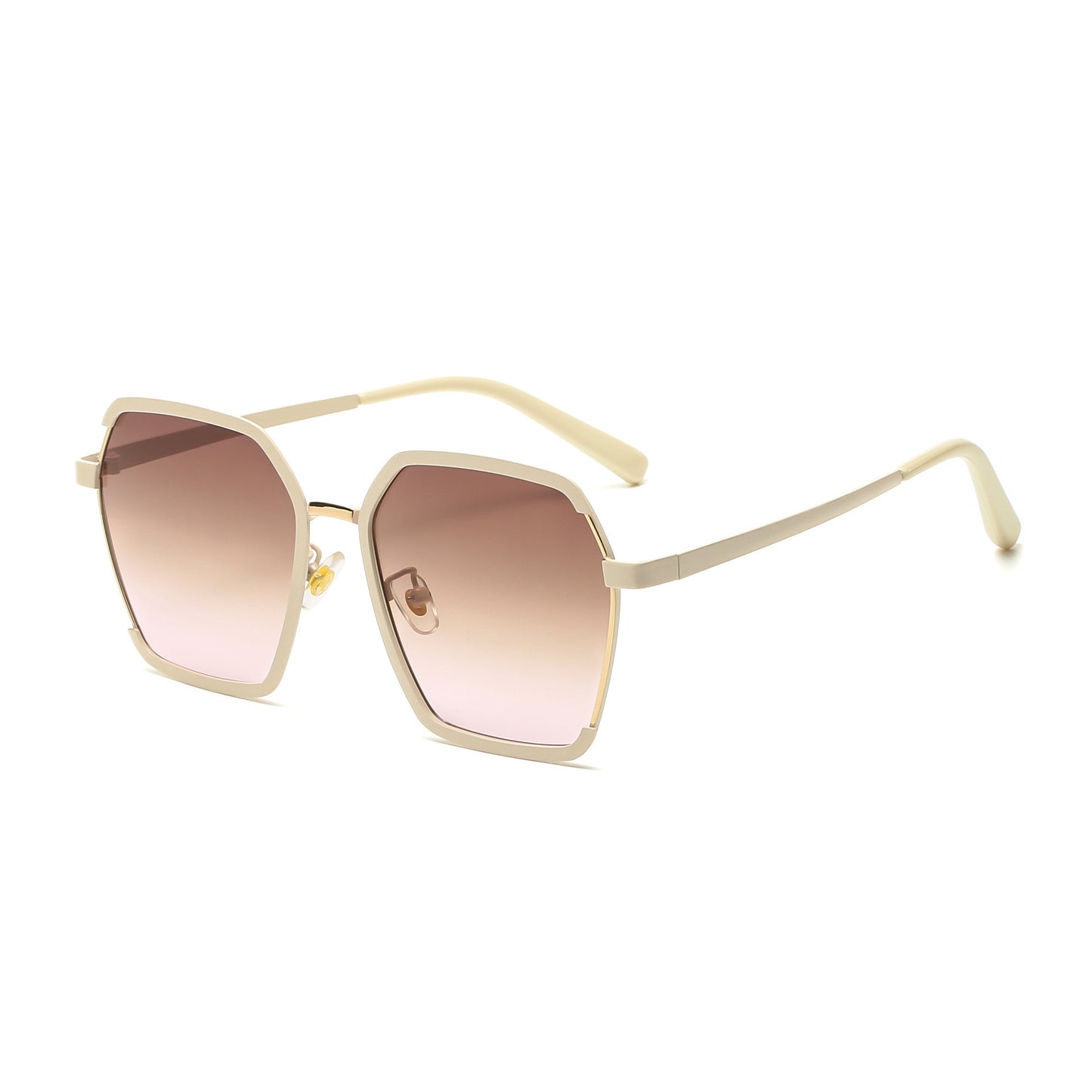 Vintage Half-Frame Sunglasses Summer Oversize Metal Square Uv400 Women UV Protection Sunglasses