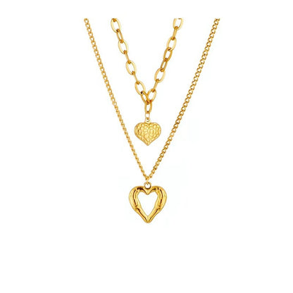 Titanium Steel Angel Wings Love Necklace With Irregular Folds - 16th Avenue