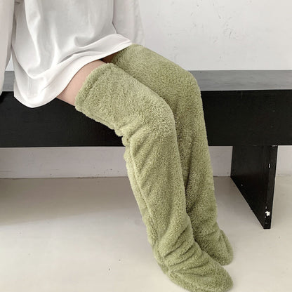 Over Knee High Fuzzy Long Fall Winter Indoor Socks