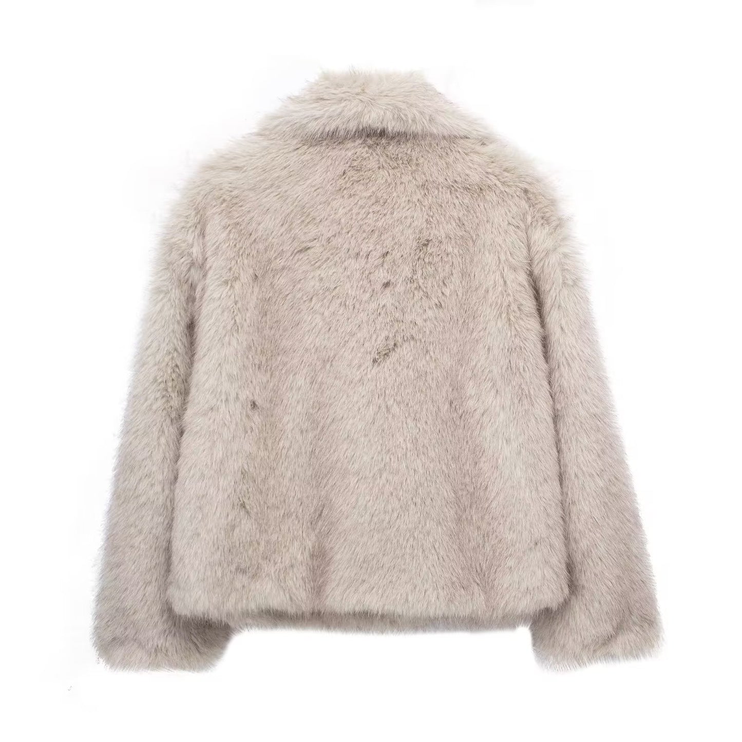 Winter Plush Fashion Thicken Lapel Outwear Coat
