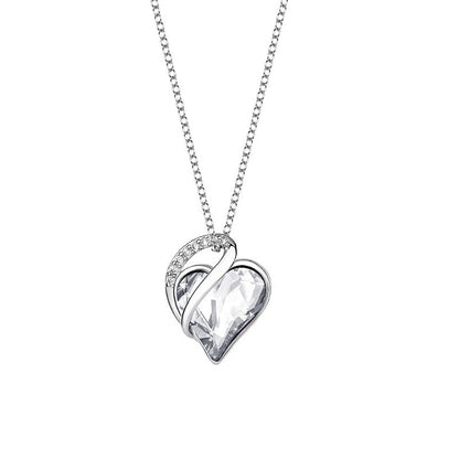 Women's 925 Sliver Heart Shaped Geometric Clavicle Chain Necklace - 16th Avenue