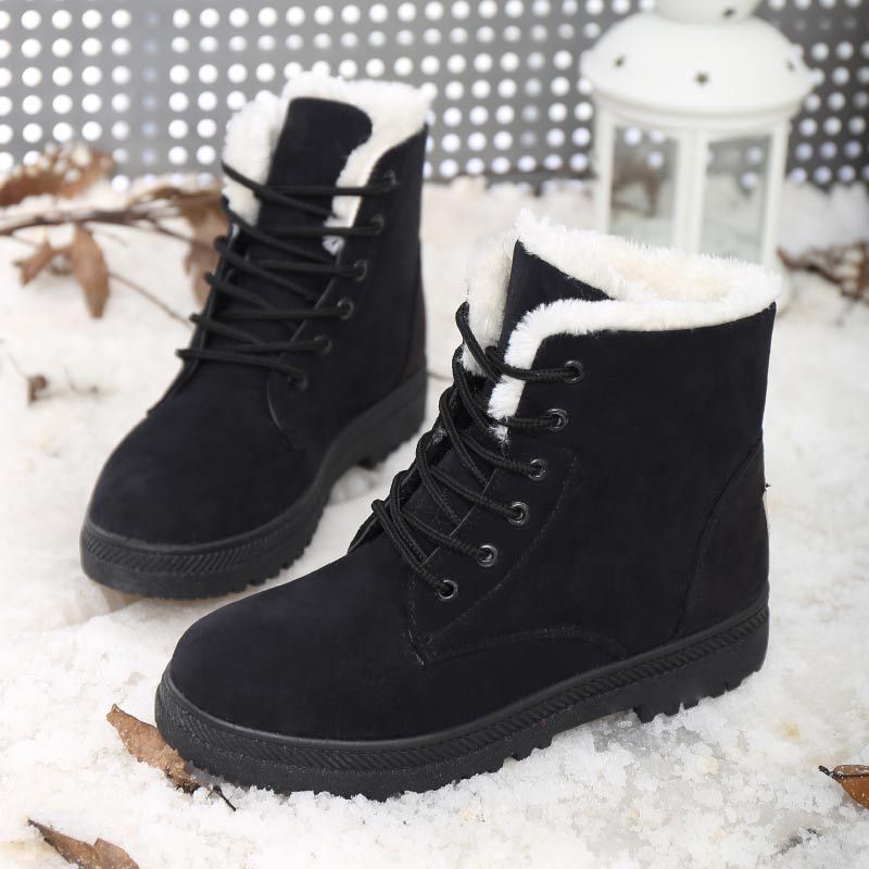 Winter Snow Boots With Warm Plush Ankle