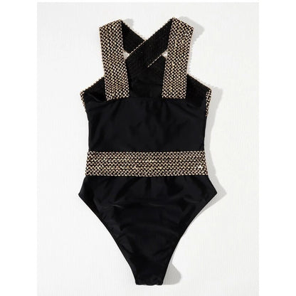 One Piece Solid Color Swimsuit Bikini - 16th Avenue