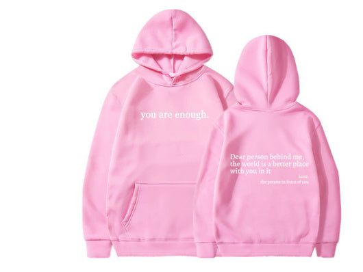 Dear Person Behind Me Letter Printed Trendy Drawstring Hoodie