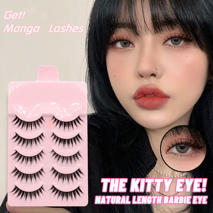 5 Pairs Manga Lashes New Arrival Anime Cosplay Natural Wispy Korean Makeup Artificial False Eyelashes - 16th Avenue