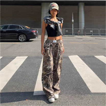 Slimming Casual Hip Hop Retro Street Multi-pocket Camouflage Cargo Pants - 16th Avenue