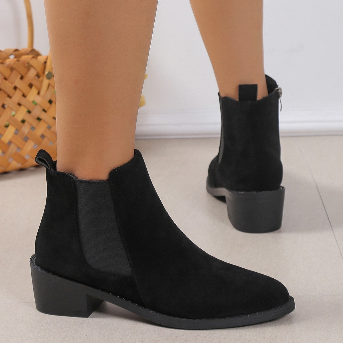 Women's Fashion Chelsea Ankle Boots With Side Zipper