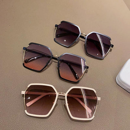 Vintage Half-Frame Sunglasses Summer Oversize Metal Square Uv400 Women UV Protection Sunglasses - 16th Avenue