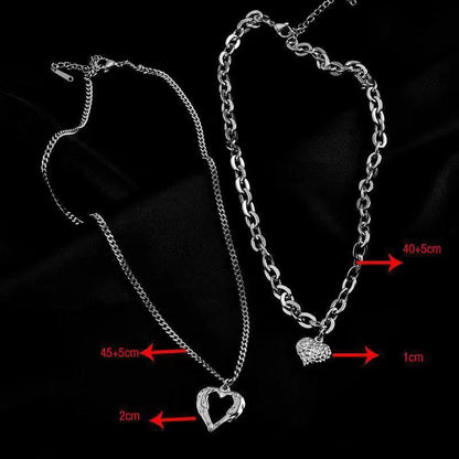 Titanium Steel Angel Wings Love Necklace With Irregular Folds - 16th Avenue