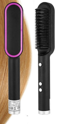 New 2 In 1 Hair Straightener Hot Comb Negative Ion Curling Electric Hair Brush - 16th Avenue
