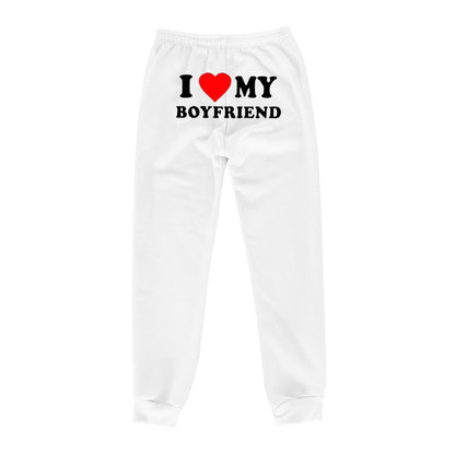 I Love MY BOYFRIEND Printed Casual Trousers - 16th Avenue