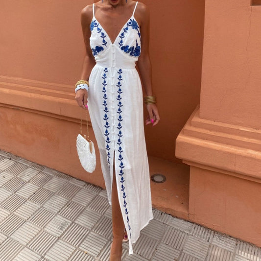 Women's Embroidered Slip Top Dress