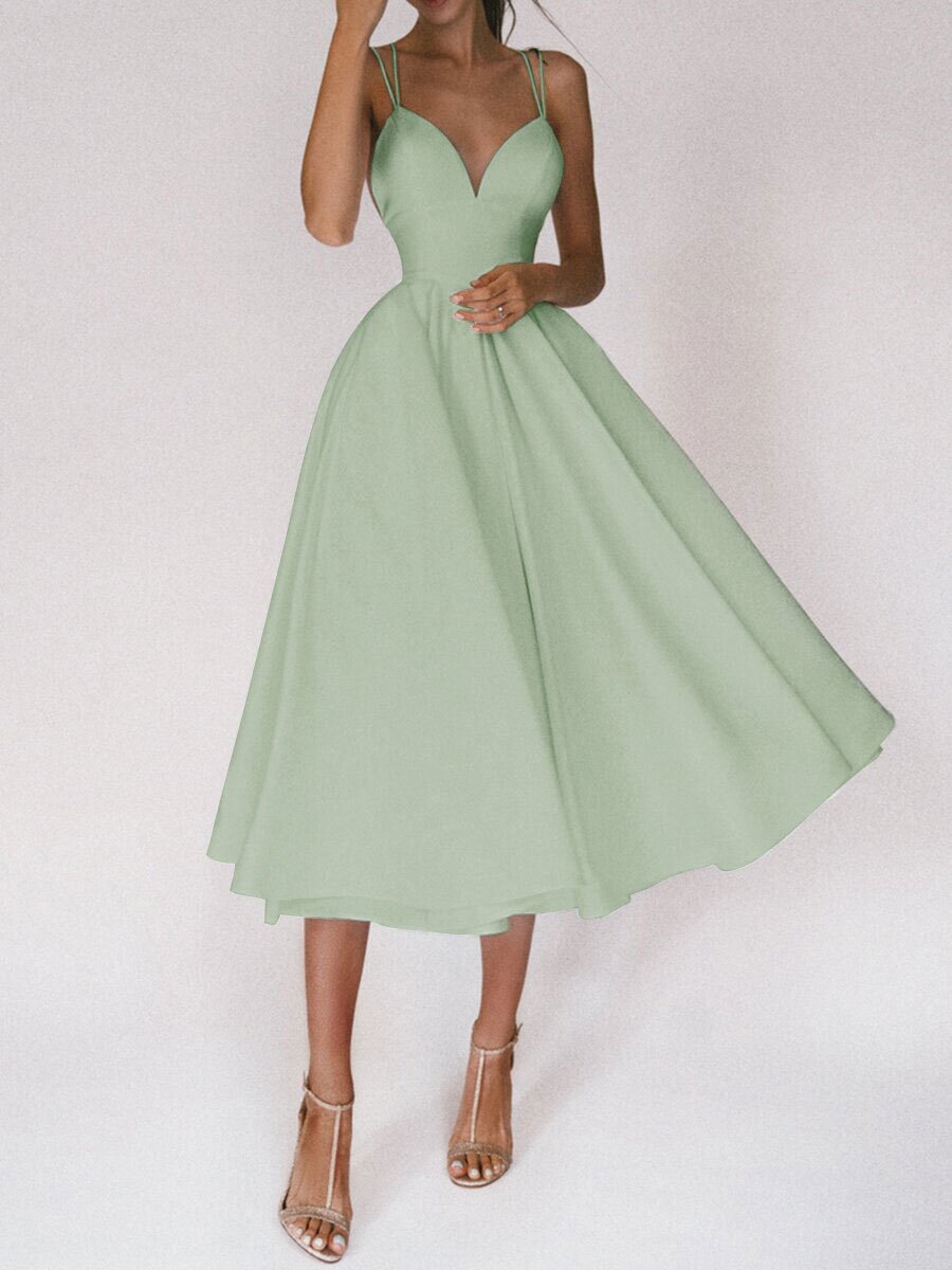 Sexy V-neck Suspender Summer Fashion A-Line Long Dress