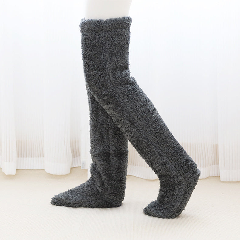 Over Knee High Fuzzy Long Fall Winter Indoor Socks