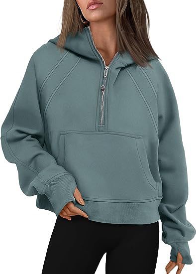 Zipper Hoodie Loose Sport Top Long Sleeve Pullover