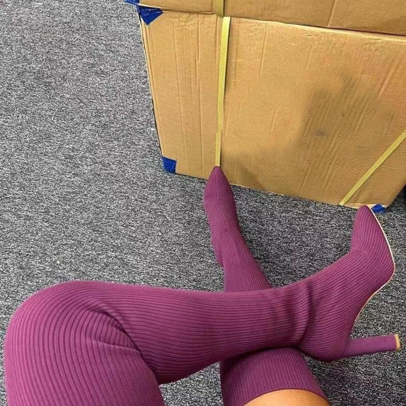 Over Knee Long Pointed Toe High Heel Winter Boot