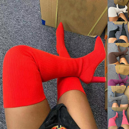 Over Knee Long Pointed Toe High Heel Winter Boot - 16th Avenue