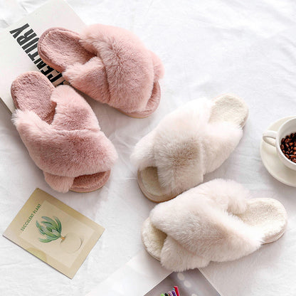 Fashion Autumn Winter Indoor Platform Thermal Cotton Slippers