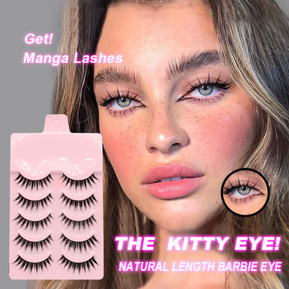 5 Pairs Manga Lashes New Arrival Anime Cosplay Natural Wispy Korean Makeup Artificial False Eyelashes - 16th Avenue