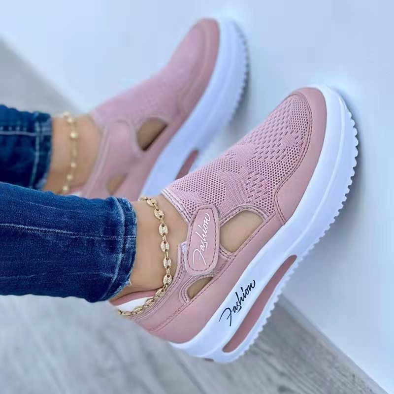 Women's Casual Low Wedge Breathable Non-Slip Comfort Sport Sneakers