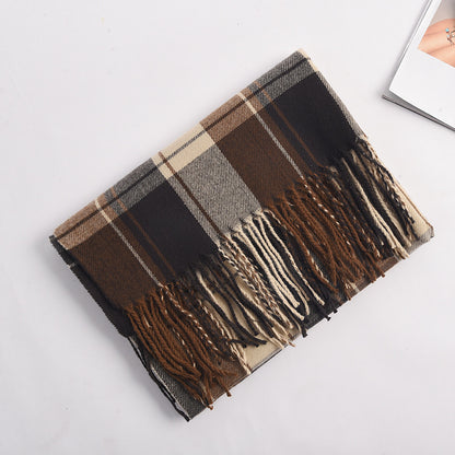 Women's Fashion Plaid Thickened Long Scarf Scarf
