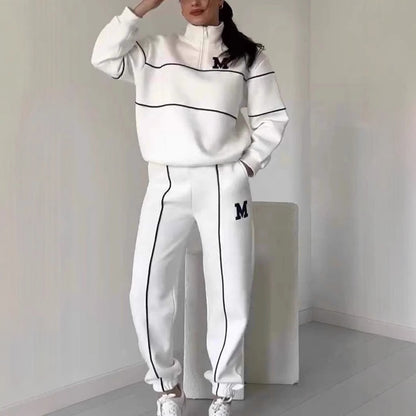 Women's 2 Piece Hoodless Pullover Baggy Sweatsuit