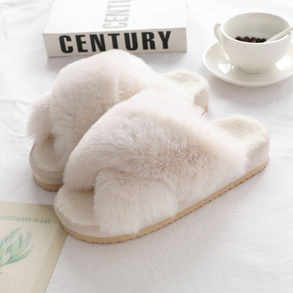 Fashion Autumn Winter Indoor Platform Thermal Cotton Slippers