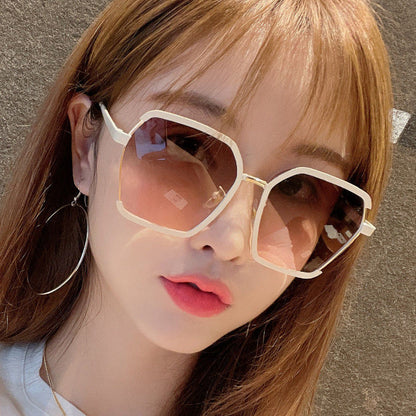 Vintage Half-Frame Sunglasses Summer Oversize Metal Square Uv400 Women UV Protection Sunglasses - 16th Avenue
